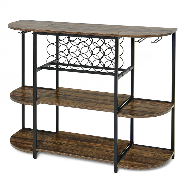 Bar table deals with storage shelves